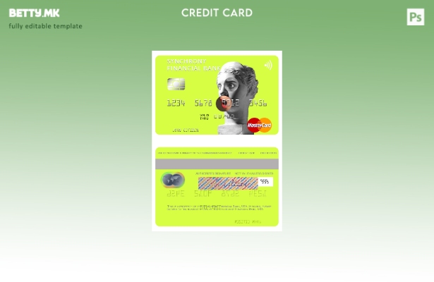 Модерен стил на шаблон за мастер картички на USA Synchrony Financial Bank